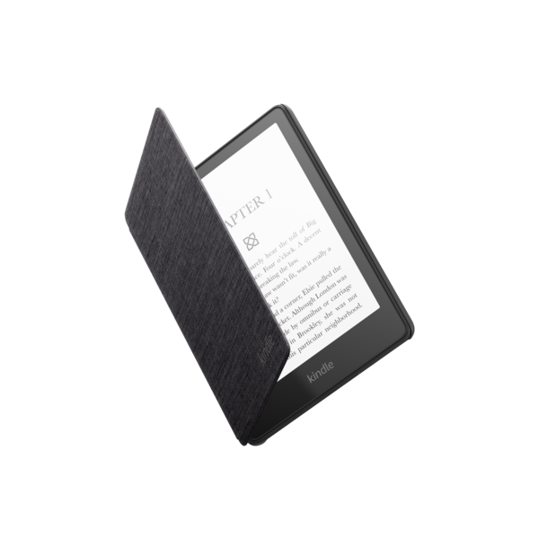 Kindle paperwhite fabric cover rend blk fabric open 02 rgb