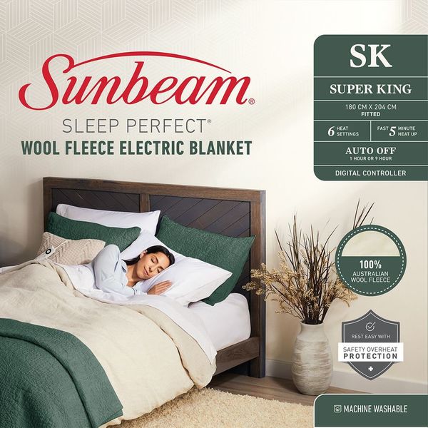 Blw5681   sunbeam sleep perfect wool fleece electric blanket super king %281%29