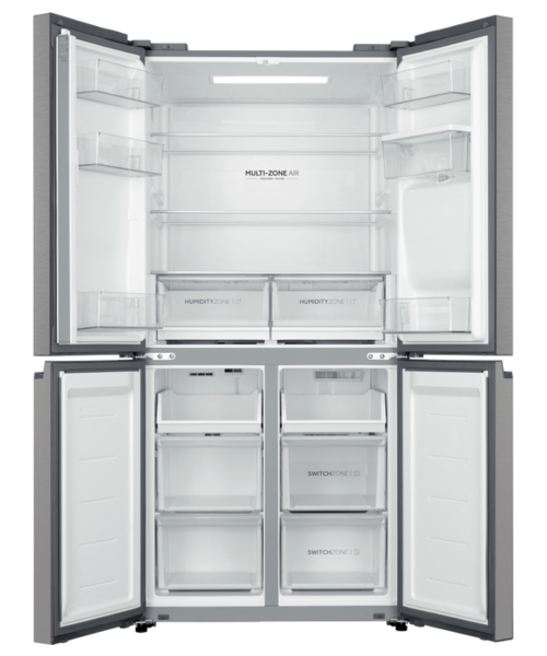 Hrf580yps   haier quad door fridge freezer 508l with plumbed ice   water dispenser satina %284%29