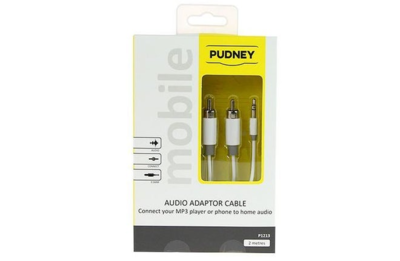 P1213   pudney 3.5mm stereo plug to 2 rca plugs 2m cable %281%29