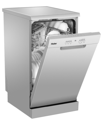 Hdw10f1s1   haier 45cm compact freestanding dishwasher %286%29