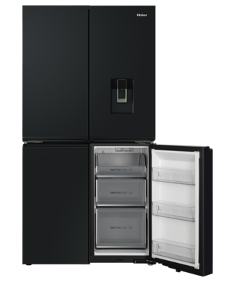 Hrf680ypc   haier quad door refrigerator freezer 623l ice   water black %284%29