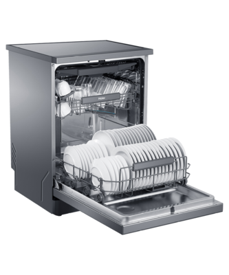 Hdw15f3s1   haier freestanding dishwasher with steam   satina %286%29