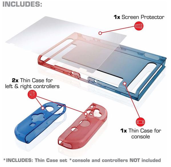 Nyko switch thin case neon %28red blue%29 9