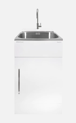 St3703slim   robinhood standard sized tub with rear console and ss gooseneck tap %281%29