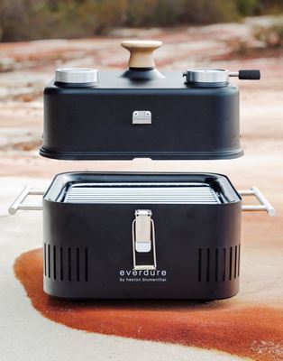Hbcube360b   everdure cube 360 charcoal portable barbeque bbq with roasting hood by heston blumenthal %28graphite%29 4