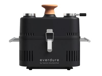Hbcube360b   everdure cube 360 charcoal portable barbeque bbq with roasting hood by heston blumenthal %28graphite%29