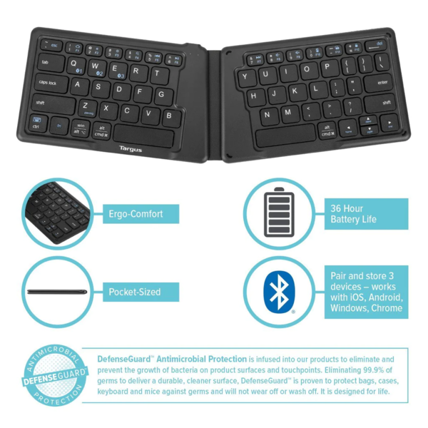 Akf003us   targus ergonomic foldable bluetooth antimicrobial keyboard 4