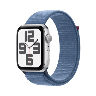 Apple watch se gps 44mm silver aluminium winter blue sport loop pdp image position 1  anz
