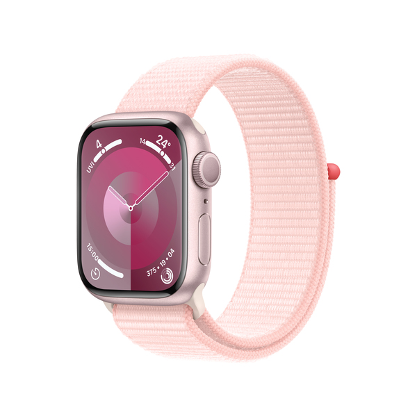 Apple watch series 9 gps 41mm pink aluminium light pink sport loop pdp image position 1  anz