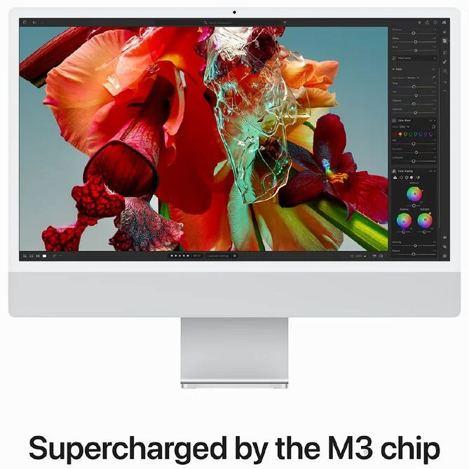 Mqrk3x a   apple 24 imac with retina 4.5k display m3 chip with 8%e2%80%91core cpu and 10%e2%80%91core gpu 512gb ssd silver %283%29