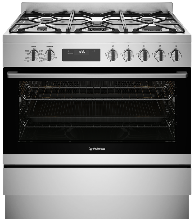 Wfe9515sd westinghouse 90cm dual fuel freestanding oven stainless steel %284%29