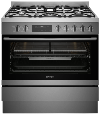 Wfe9516dd westinghouse 90cm dual fuel freestanding oven dark stainless steel %281%29