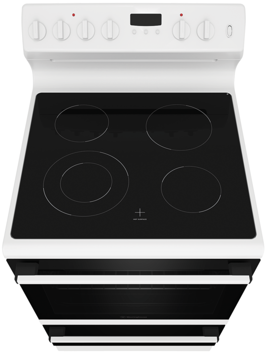 Wle645wc   westinghouse 60cm white electric freestanding cooker with 4 zone ceramic cooktop %283%29