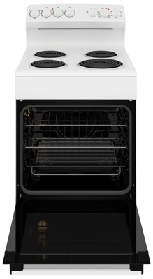 Wle524wc   westinghouse 54cm white electric freestanding cooker with 4 zone coil cooktop %282%29