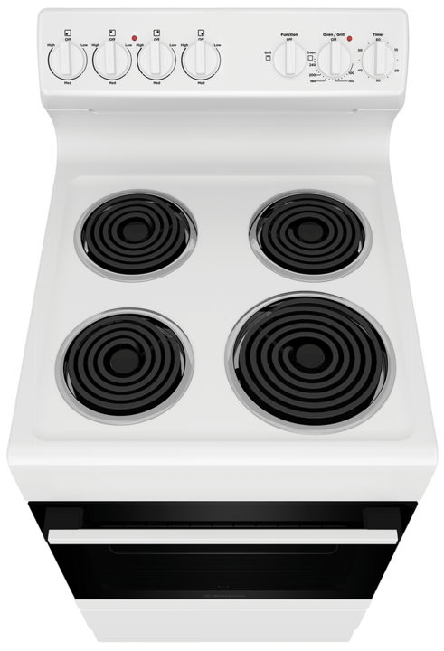 Wle524wc   westinghouse 54cm white electric freestanding cooker with 4 zone coil cooktop %283%29