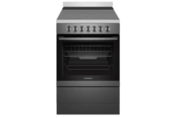 Westinghouse 60cm freestanding electric oven and ceramic cooktop with AirFry dark stainless steel