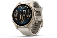 Garmin Fenix 8 43 mm AMOLED Sapphire, Soft Gold With Fog Grey/Dark Sandstone Silicone Band