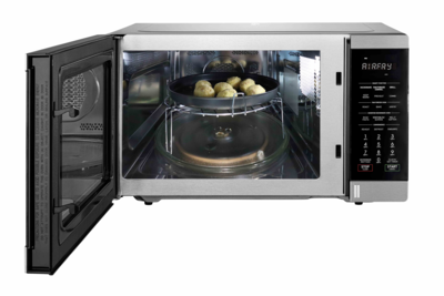 R321cafst sharp 32l 1100w convection and air fry microwave stainless steel %283%29