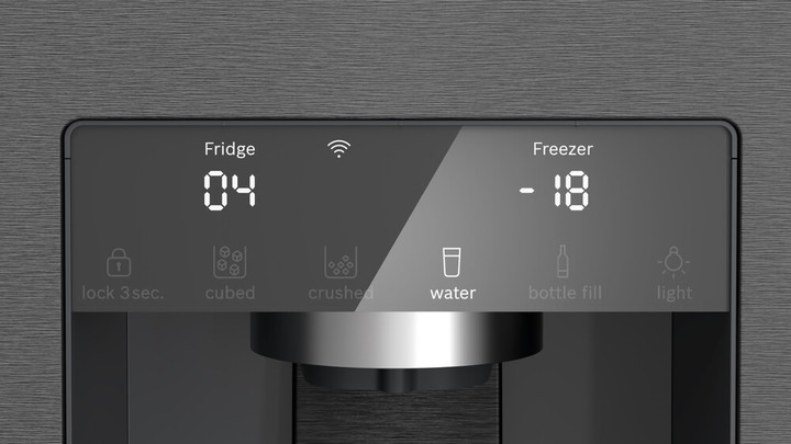 Bosch series 6  605l black inox cross door fridge  freezer with icewater tank %282%29