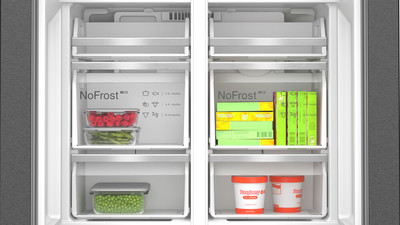 Bosch series 6  605l black inox cross door fridge  freezer with icewater tank %285%29