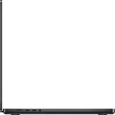 Macbook pro 16 in m4 space black pure side right screen  usen