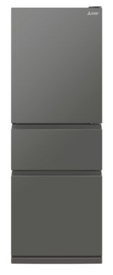 Mr cx328exl ag a   mitsubishi 328l bottom mount multi drawer fridge   left hinge   gunmetal