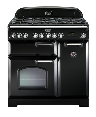 Rs17917 classic deluxe 90 dual fuel in black with chrome trim