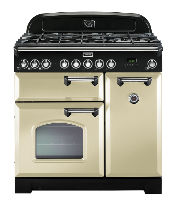 Rs17920 classic deluxe 90 dual fuel in cream with chrome trim