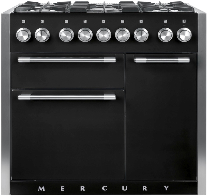 Rs16806 mercury 1000 dual fuel in matt black with polished stainless steel trimcooker ash black cutout 1