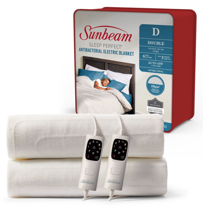 Bla6341 sunbeam sleep perfect antibacterial electric blanket double %283%29