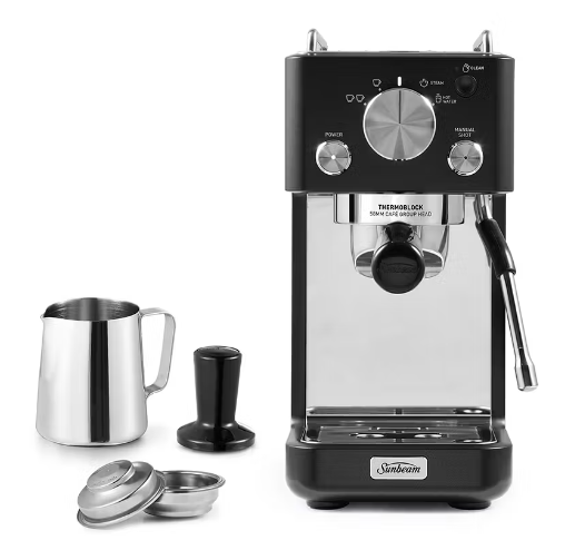 Emm4500bk sunbeam origins slimline manual espresso machine black %285%29