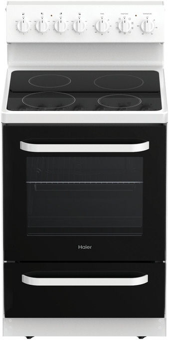 Hor60s9cerw1   haier 60cm 300 series freestanding ceramic cooker white %281%29