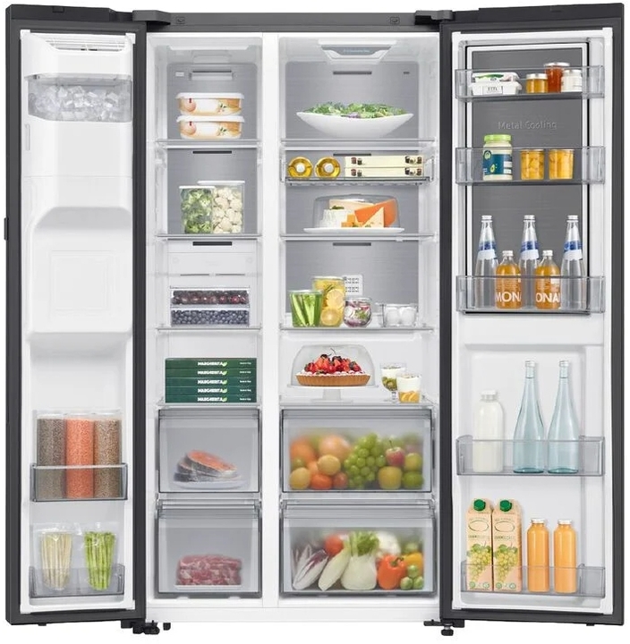 Srs6250s   samsung 627l side by side food showcase fridge freezer dark stainless %286%29